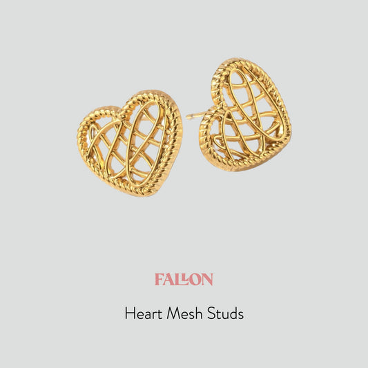 Fallon Heart Mesh Studs