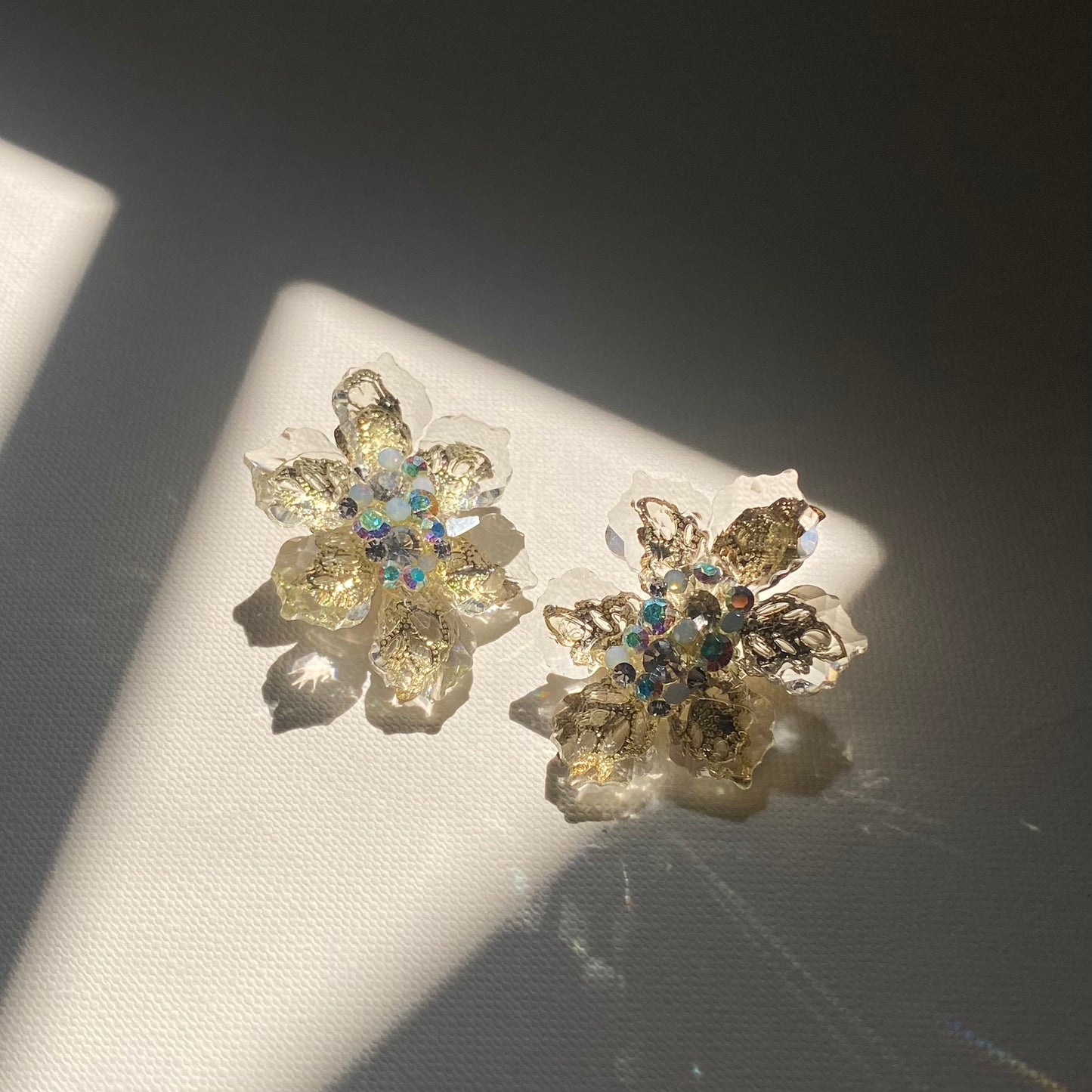 Nour Crystal Floral Earrings