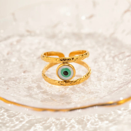 Akemi Evil Eye Ring | Adjustable