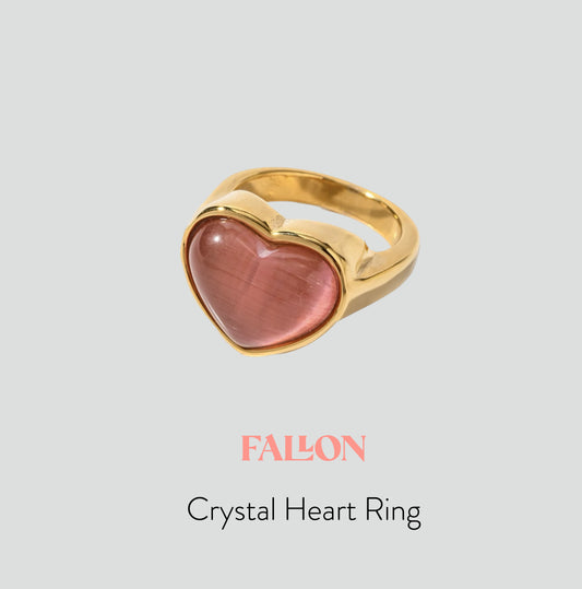 Fallon Crystal Heart Ring