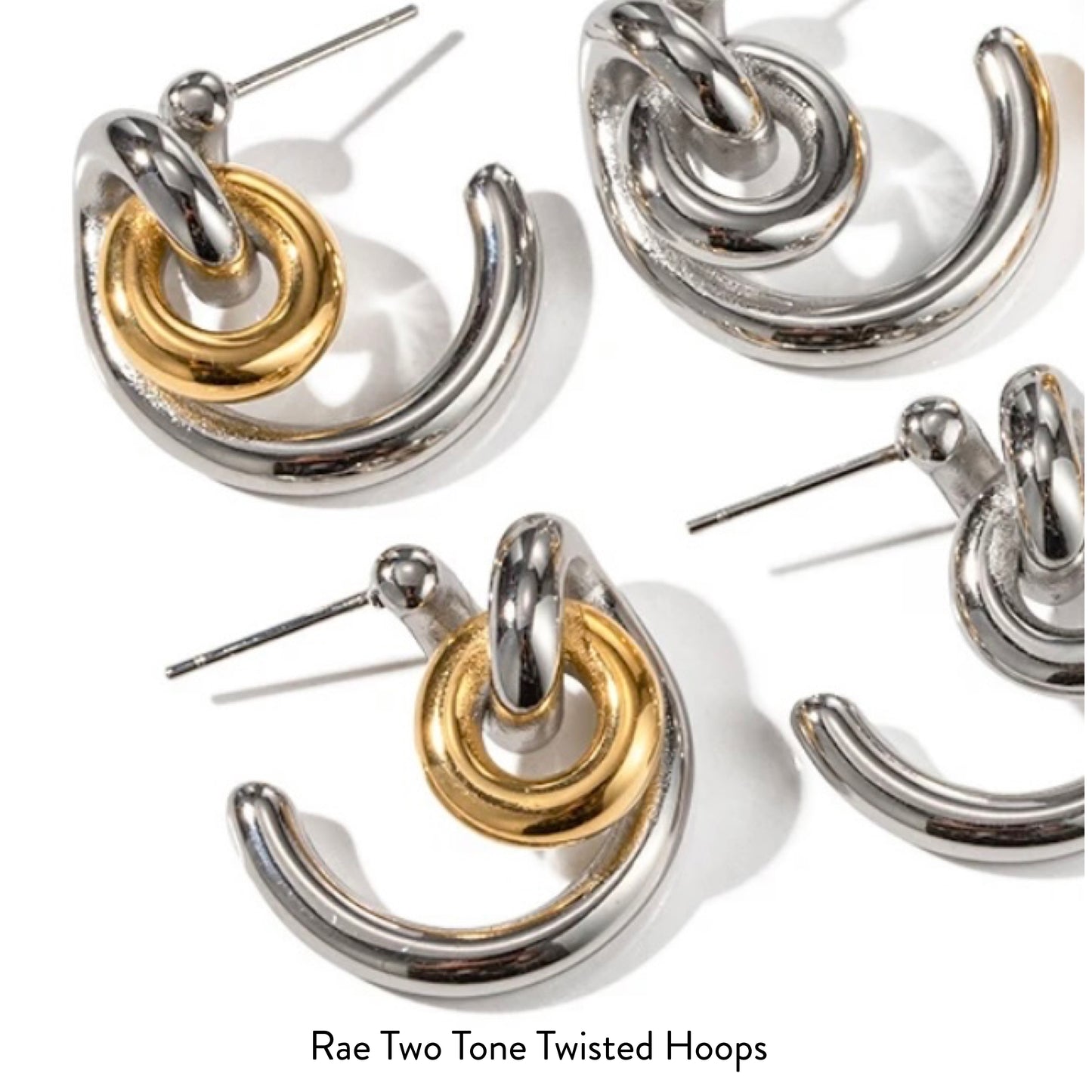 Rae Two Tone Twisted Hoops