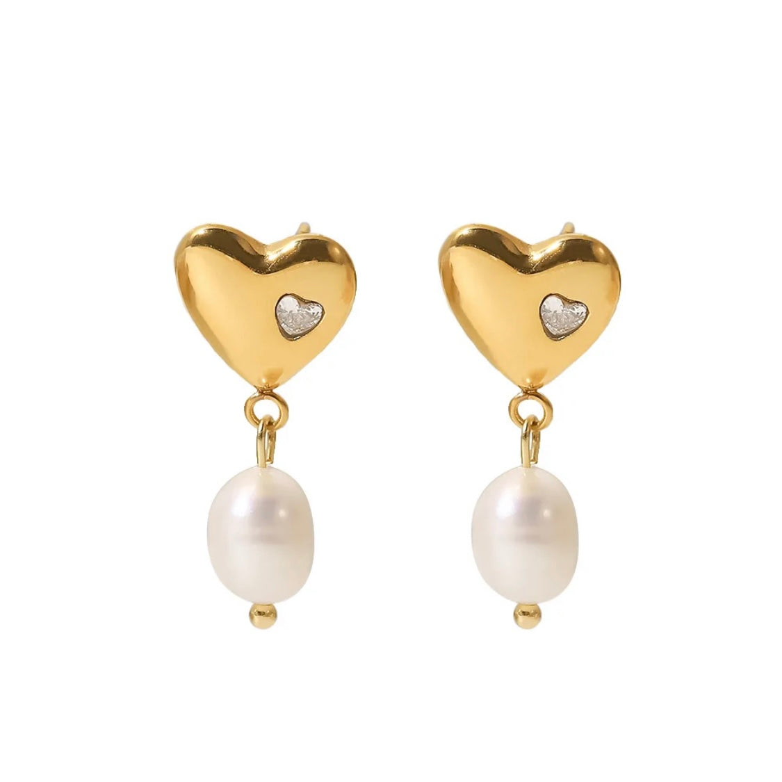 Rae Heart & Pearl Earrings