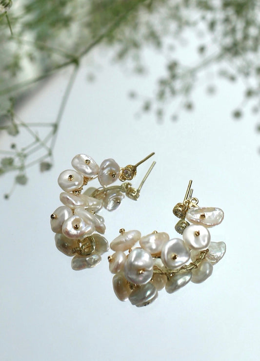 Kaia Cluster Pearl Earrings