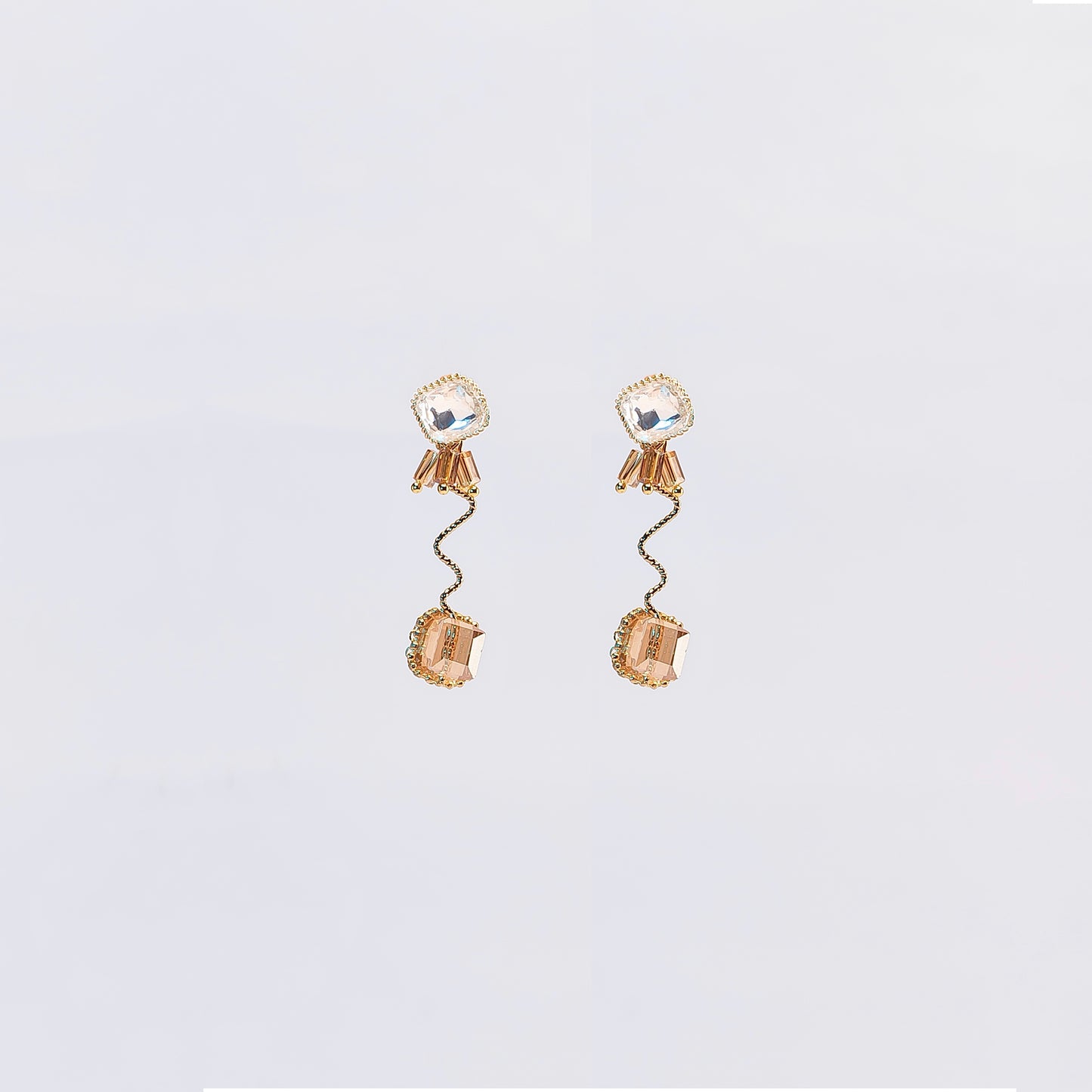 Nour Rose Gold Crystal Earrings