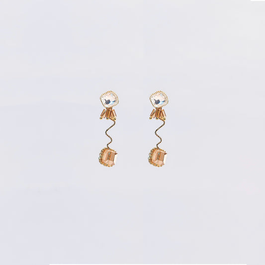 Nour Rose Gold Crystal Earrings