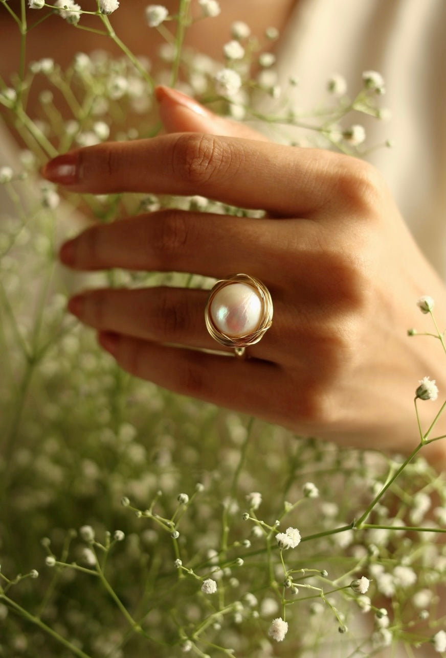 Kaia Pearl Ring | Free Size